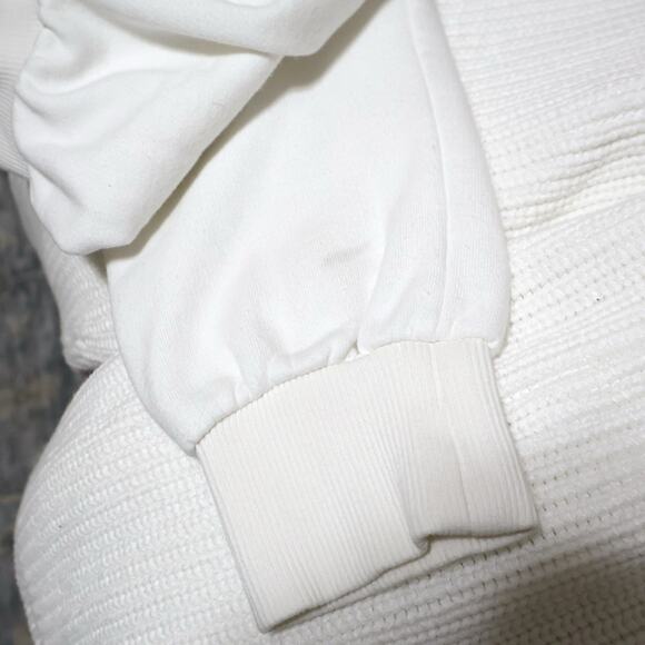 Free People Movement Wild At Heart White Cropped Full Zip Hoodie L Beach Lounge - Picture 11 of 11